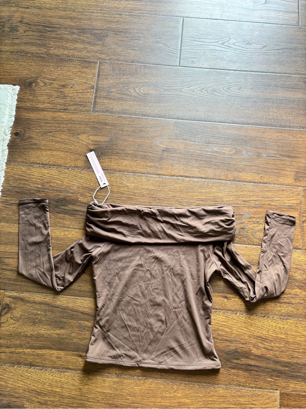 Amazon Off-Shoulder Long Sleeve Top - Brown